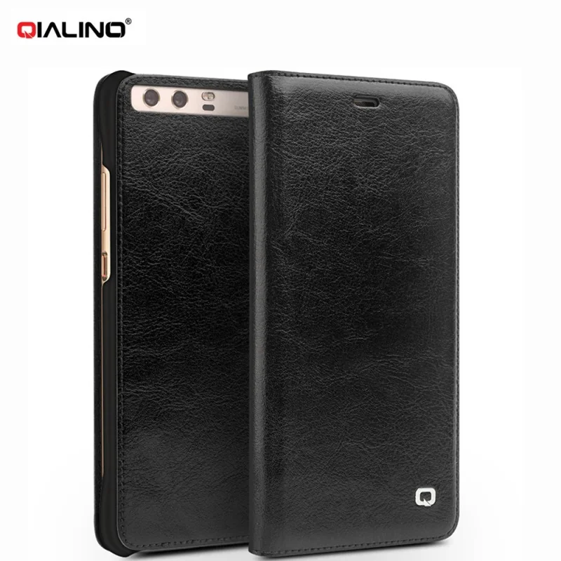 Классическая сумка QIALINO для телефона Huawei P10 P 10 Plus P10plus - футляр из тонкой натуральной кожи с откидной крышкой идеально подходит для смартфона.