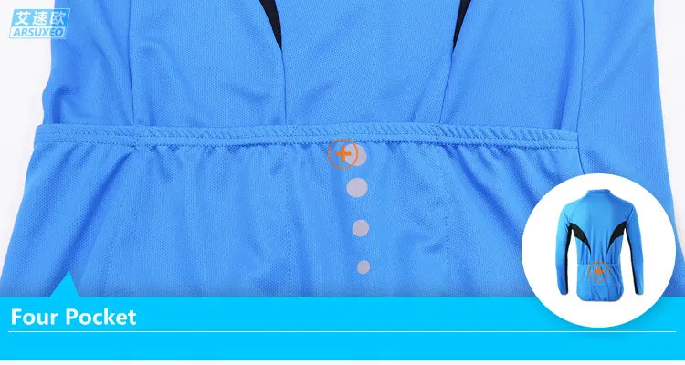 ARSUXEO Cycling Jersey Long Sleeve Sportswear Breathable Quick Dry Sun Protection Mountain Bike Bicycle Clothing Shirts Wear