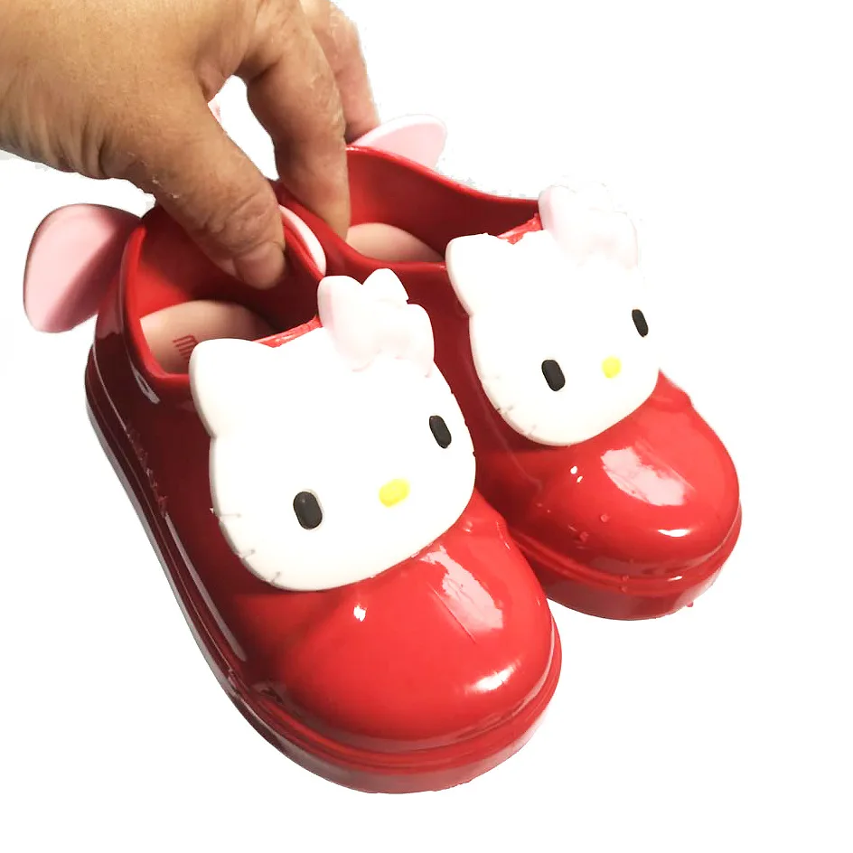 Детская непромокаемая обувь для девочек hello kitty, водонепроницаемая противоскользящая обувь для маленьких детей, обувь для девочек, ПВХ, мини Мелисс, высокое качество