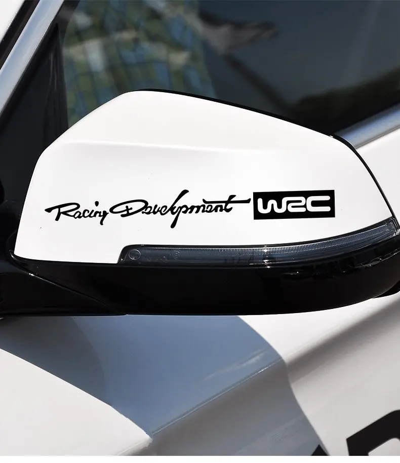All Black 2 шт./лот наклейки на зеркало заднего вида автомобиля WRC ралли гоночная полоса Автомобильная наклейка на зеркало заднего вида авто Стайлинг наклейки s Аксессуары - Название цвета: All Black
