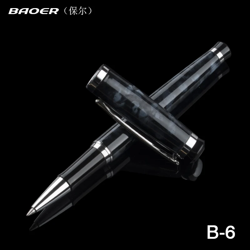 

Baoer 508 Snow White and Black Polished Senior Medium Nib Roller ball Pen office Business school writing pen