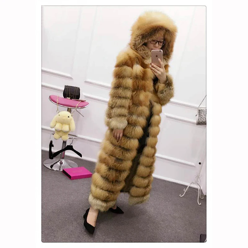 Роскошное меховое пальто Tatyana Furclub, натуральное меховое пальто, длинное зимнее меховое пальто с капюшоном, женское меховое пальто, женская куртка