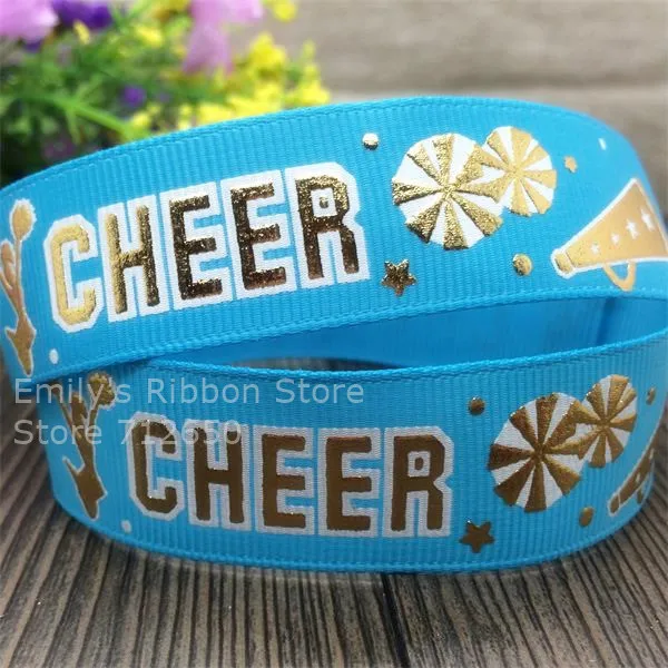 7/8 '✢ мм золото CHEER горячее тиснение и корсажная лента печатные ленты Одежда