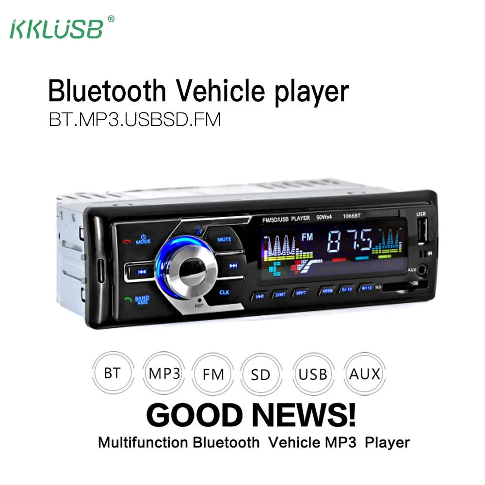 Автомобиль Радио стерео проигрыватель Bluetooth телефона AUX IN MP3 FM/USB/1 Din/пульт