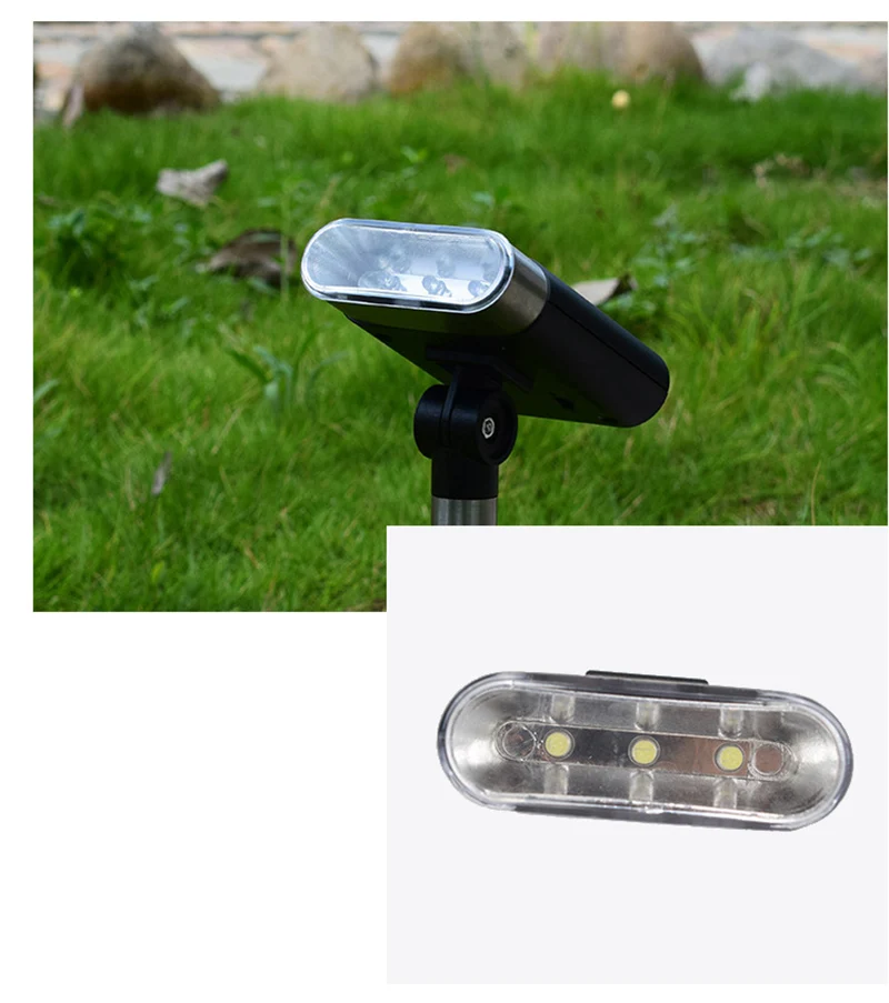 3LED солнечные Ландшафтные регулируемые точечные светильники, IP67 водонепроницаемые солнечные настенные светильники, беспроводные уличные солнечные Ландшафтные светильники