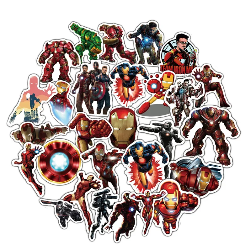 50pcs 50 шт., наклейка Ironman s, водонепроницаемый супергерой, персонаж, Тони Старк, наклейка "Мстители", детский ноутбук, Железный человек, игрушки для детей F4 - Цвет: 50pcs