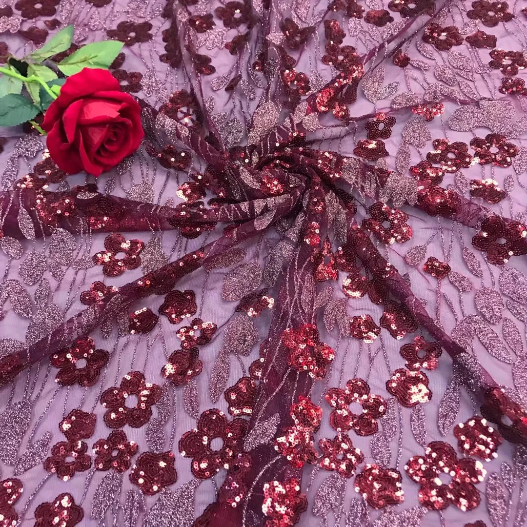 

BEAUTIFICAL Black african lace fabrics Fashion style nigerian net lace with sequins embroidery mesh tulle lace fabric JYN271