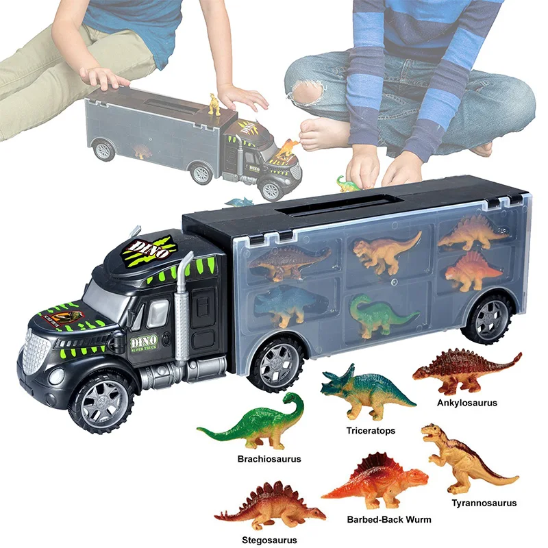 

Car Toys For Boys Plastic Interactive Car Toys For Children Diecast Dinosaur Cars Truck Toy Transport Vehicle Kids Birthday Gi