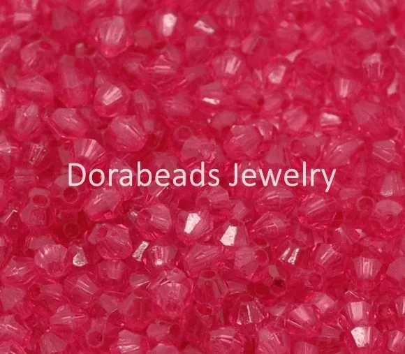 DoreenBeads Бесплатная Доставка! 2000 Шт. Фуксия Bicone Акриловые Крошечный Распорки Бисер