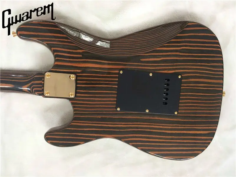 Электрогитара/гитара Gwarem/корпус и шея zebravwood/с золотой аппаратной гитарой в Китае