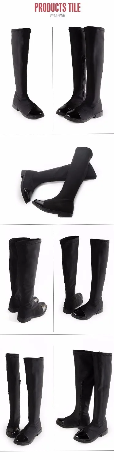 Г. Популярные длинные сапоги для родителей и детей Элегантная детская обувь для девочек зимние сапоги Размер 26-37, детские высокие сапоги