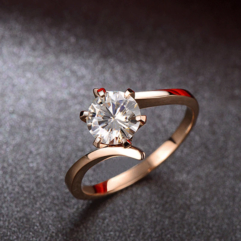 Женское Обручальное Кольцо Charles Colvard Moissanite 1 карат VVS D с цветным бриллиантом 18 K Au750