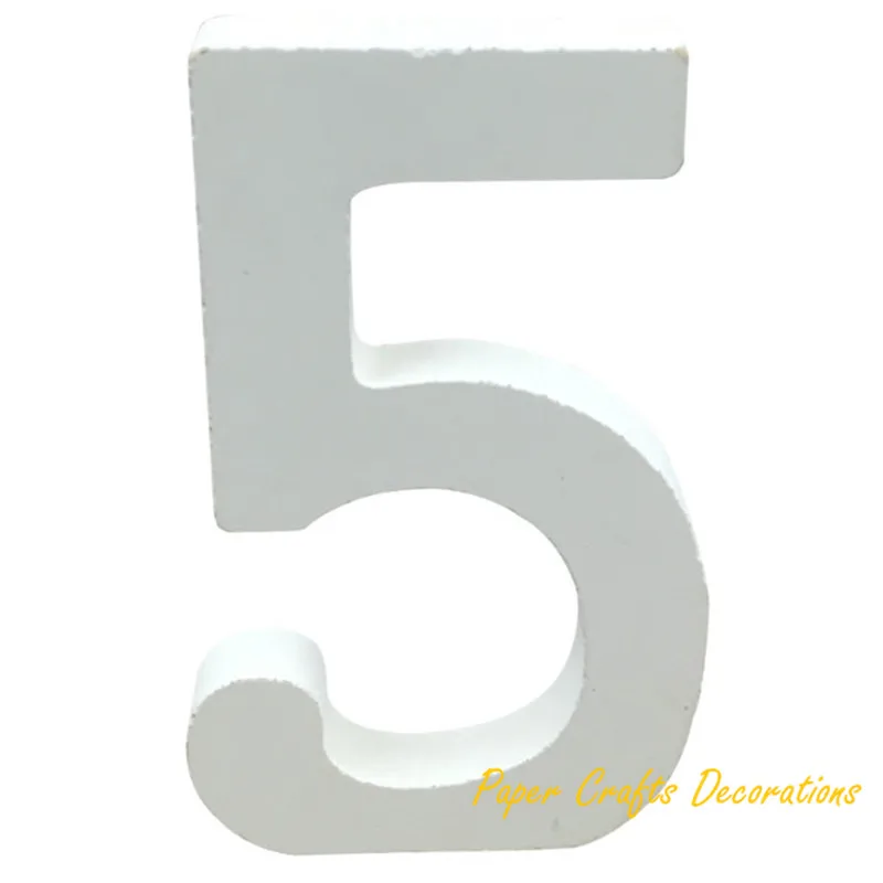 Table Number 5 Только 1 шт.) 4 дюйма = 10 см DIY белый самостоятельно стоящий деревянный стол номер "5" события вывески столы вечерние украшения - Цвет: Table Number 5