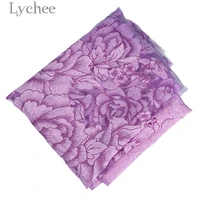lychee life 100x200cm peony tulle voile fabric high ouality purple fabric diy fabric supplies for curtain valance