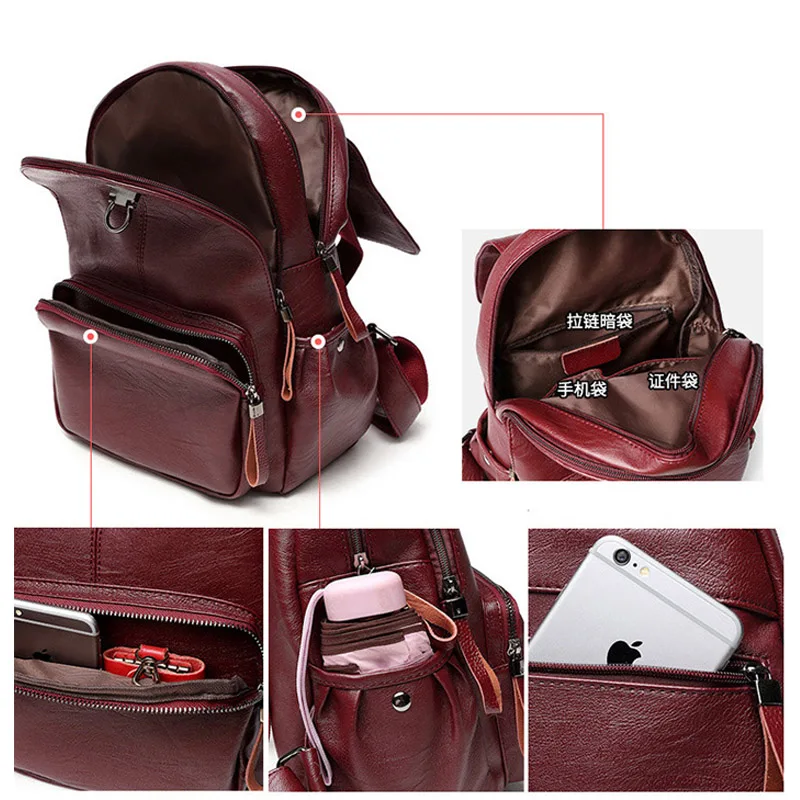 Gdzhlbag Для женщин мода рюкзак Пояса из натуральной кожи Рюкзаки мягкой Топ Слои