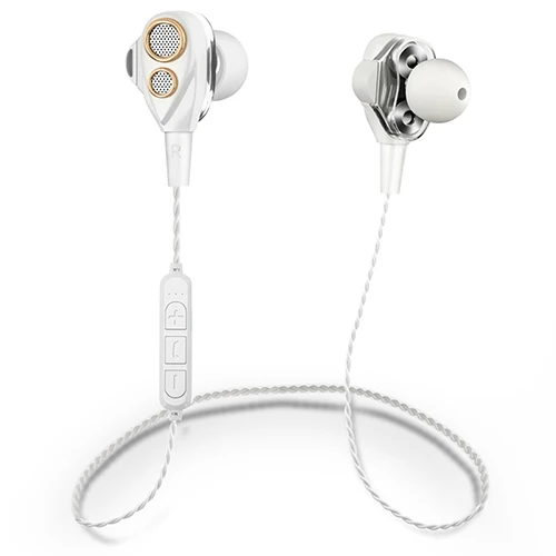 White only earohone Беспроводные наушники двойной динамический привод 4 колонки стерео Bluetooth наушники спортивные супер бас 6D объемные наушники для iPhone - Цвет: White only earohone