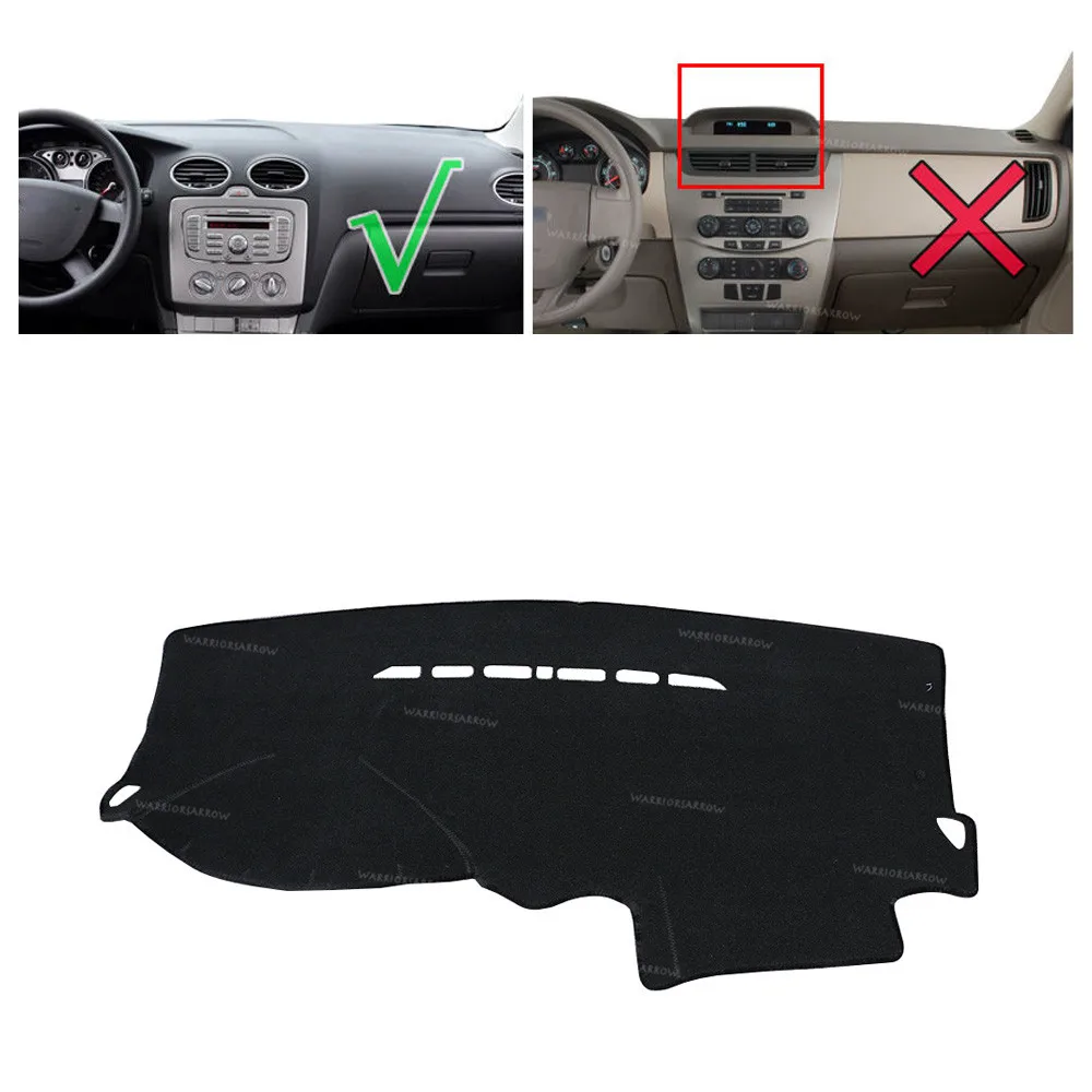 Черный чехол для приборной панели Ford Focus 2 MK2 2005 2011 LHD коврик Солнцезащитный
