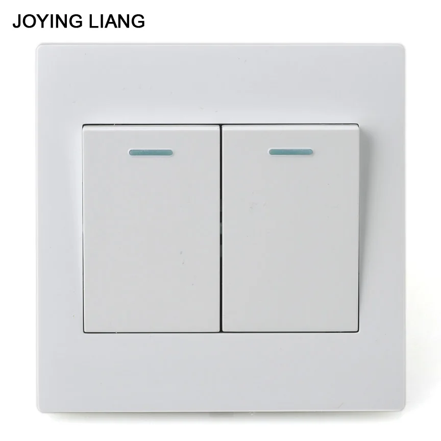 Классическая двухканальная клавишная розетка JOYING LIANG 86 белая ПК Панель