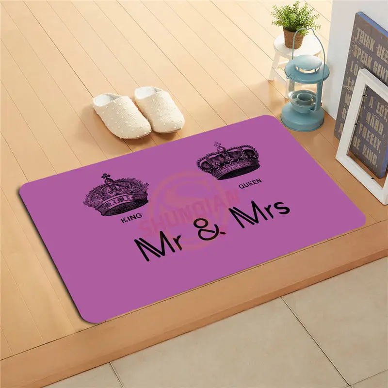 P-J/q42 Custom King And Queen Mr &amp Mrs дверной коврик домашний декор напольный коврики для