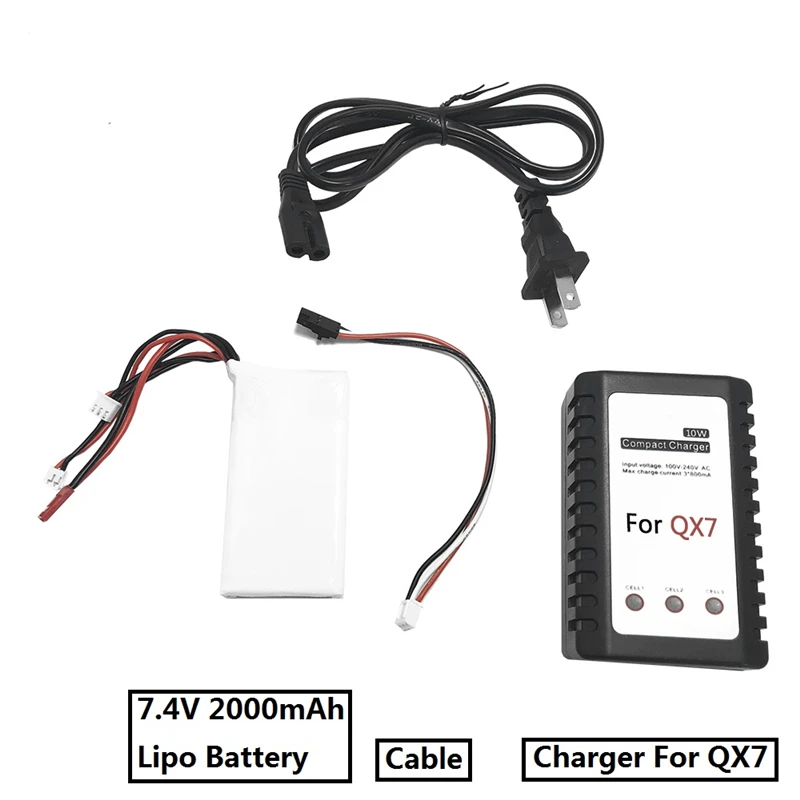 Батарея Зарядное устройство обновления комплект с 7,4 V 2000 mAh литий-полимерный Батарея для FrSky ACCST Таранис Q X7 радио передатчик Запасная часть