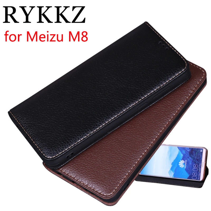 Роскошный кожаный магнитный флип чехол RYKKZ для Meizu M8 5 7 дюйма подставка мобильного