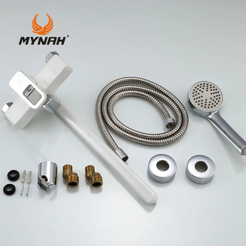 MYNAH Россия бесплатная доставка смесители для душа ванной комнаты белый кран