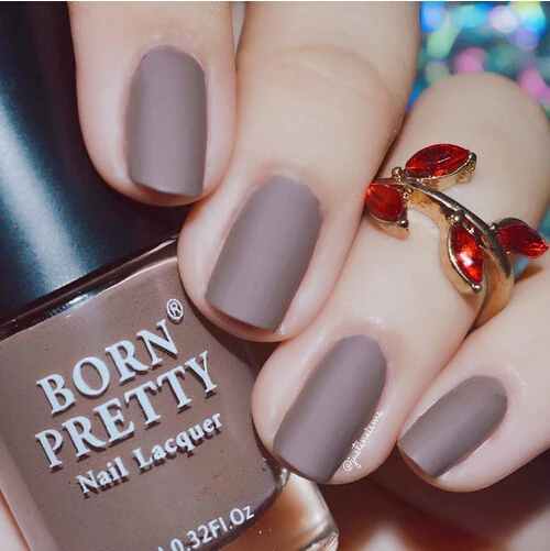 BORN PRETTY матовый тусклый лак для ногтей 9 мл серия Gery лак матовый эффект маникюр ногтей цветной лак