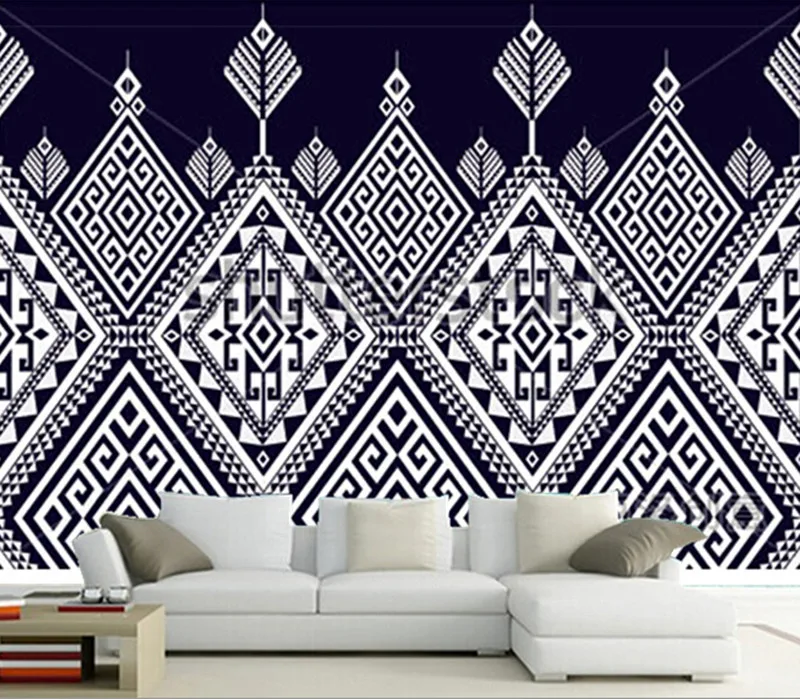 

The custom 3D murals,abstract ethnic geometric pattern design papel de parede,living room sofa TV wall bedroom wall paper
