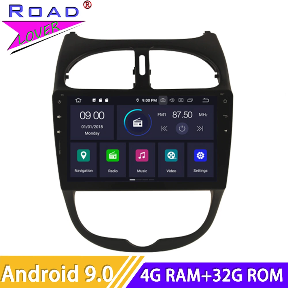 Android 9 0 автомобильное радио для Peugeot 207 CC Стерео GPS навигация 2 Din Авторадио HD экран