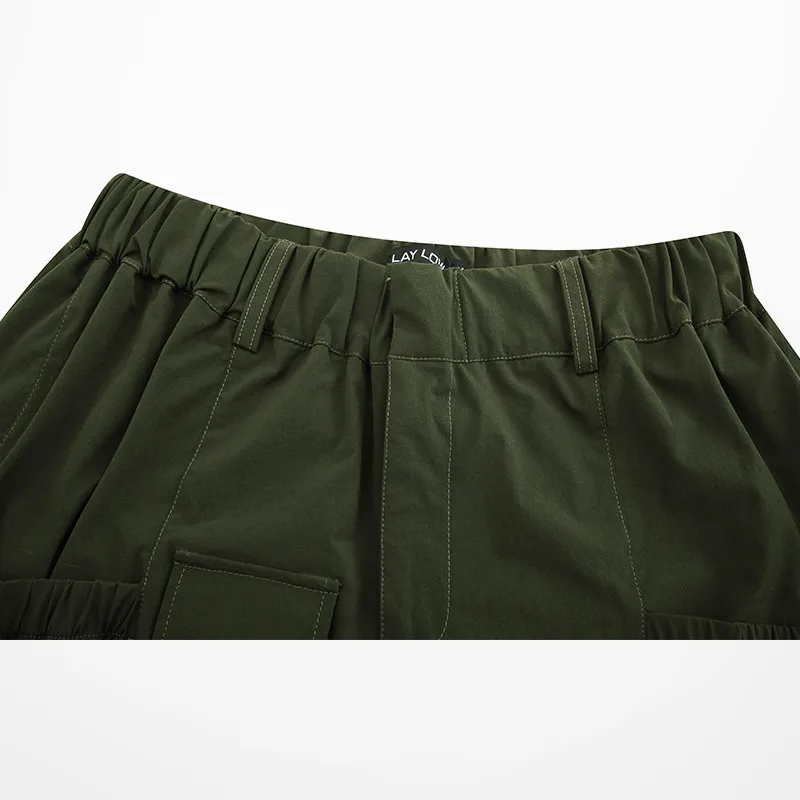 Модные дизайнерские Короткие штаны с пятью точками брендовые шорты зеленого