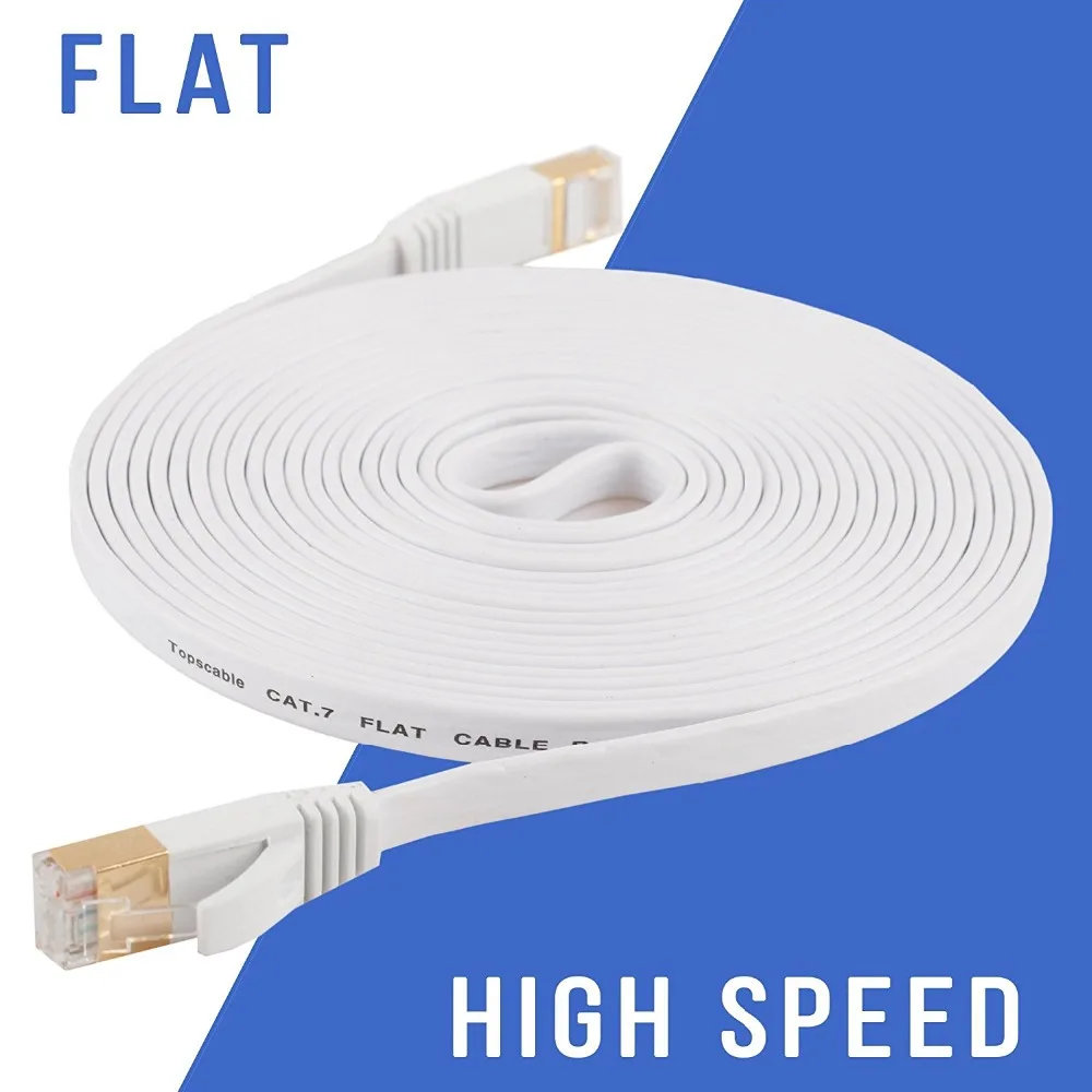Плоский Ethernet-кабель RJ45 600 МГц 15 м/20 м/30 м/CAT7 для ПК и ноутбуков |