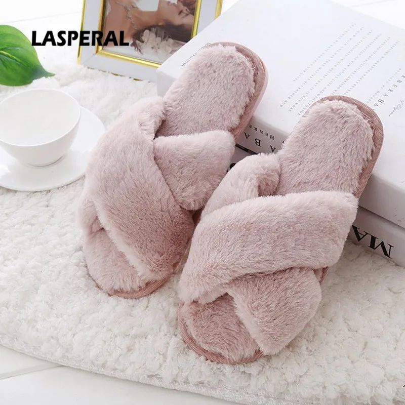 Модные зимние женские домашние тапочки с искусственным мехом Модная домашняя