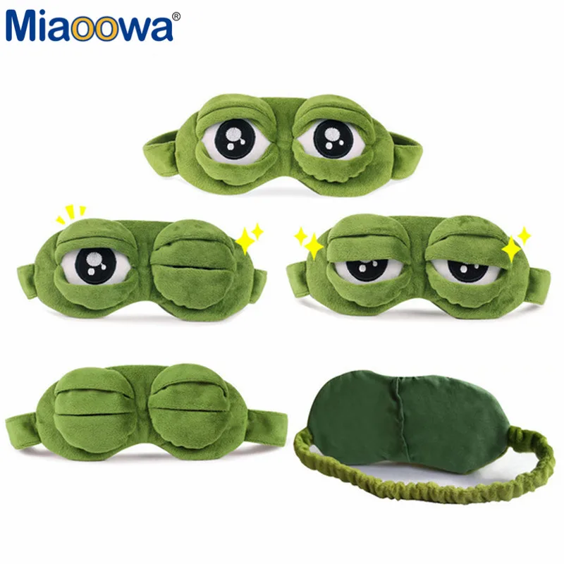 Забавная 3D маска для глаз Pepe the Frog Sad Frog, мультяшная плюшевая маска для сна, милый подарок аниме