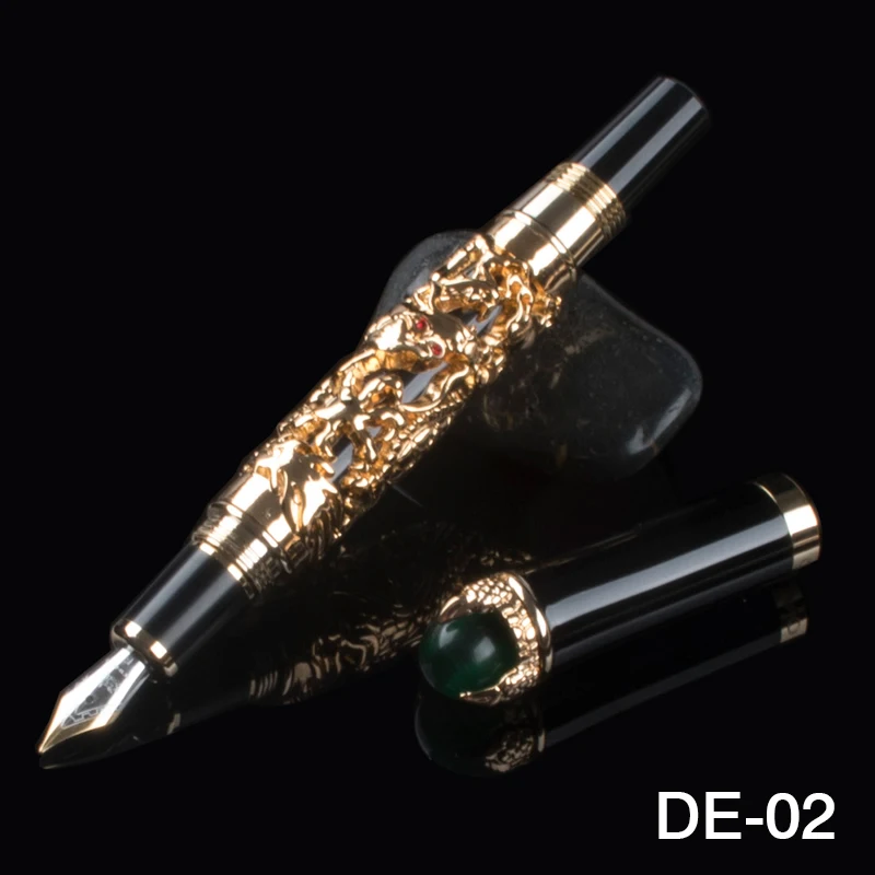 Отличный роскошный Средний M перо Золотого Дракона зажим со школьной подарочной