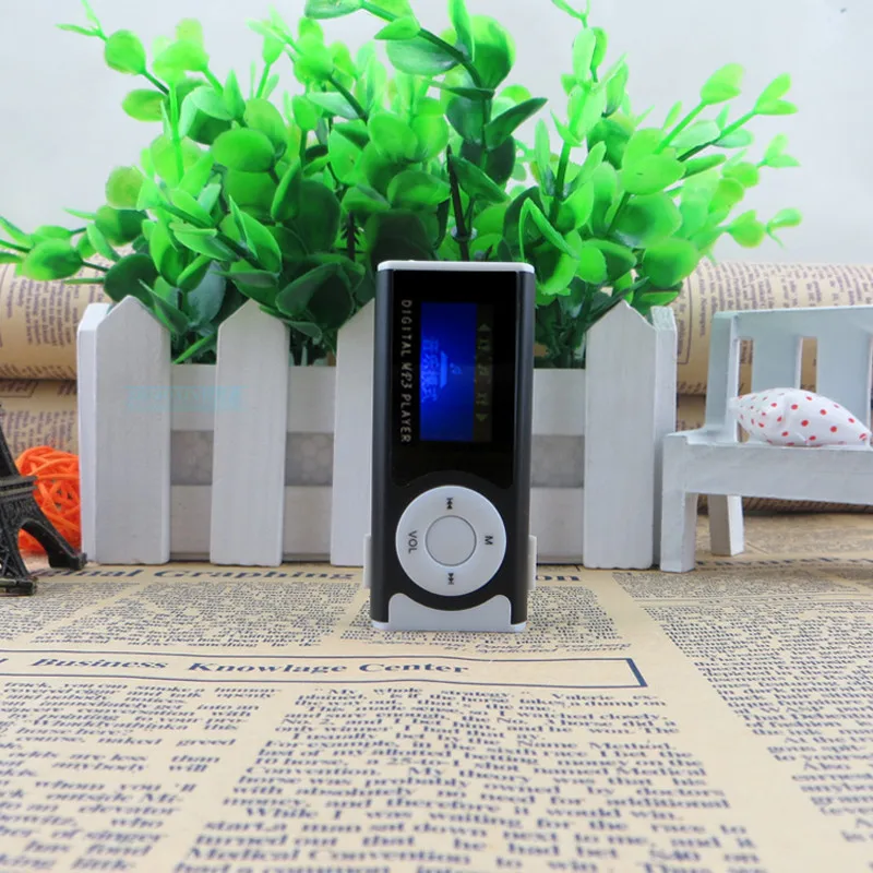 2019 блестящий мини USB Клип ЖК-экран MP3 медиаплеер Поддержка 16 Гб внешний Micro SD для