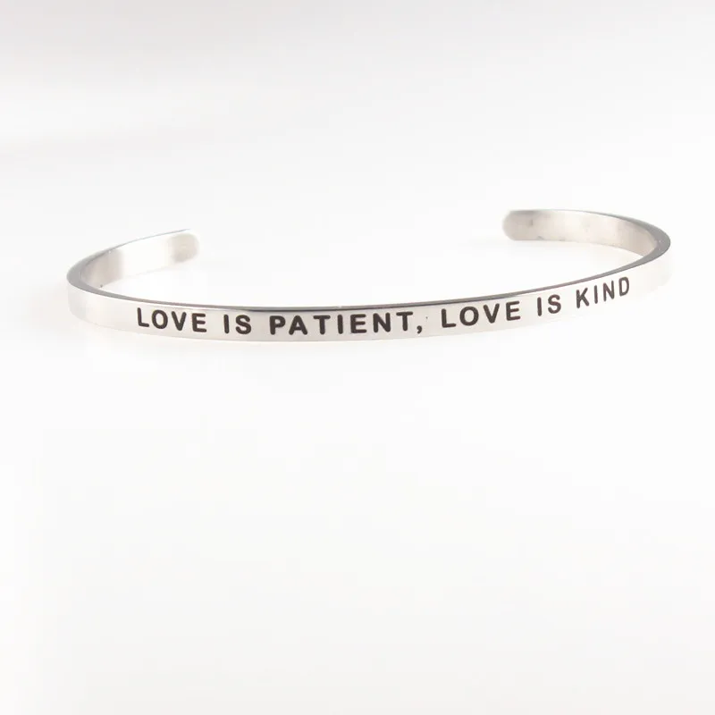 LOVE IS пациента любовь какая то Нержавеющая сталь браслеты лазерная гравировка