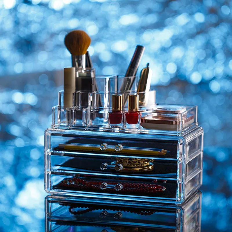 Коробка LIYIMENG для хранения косметических украшений органайзер макияжа подарок на