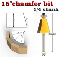 1pc 14 shank 15 degree chamfer bevel edging router bit woodworking cutter woodworking bits