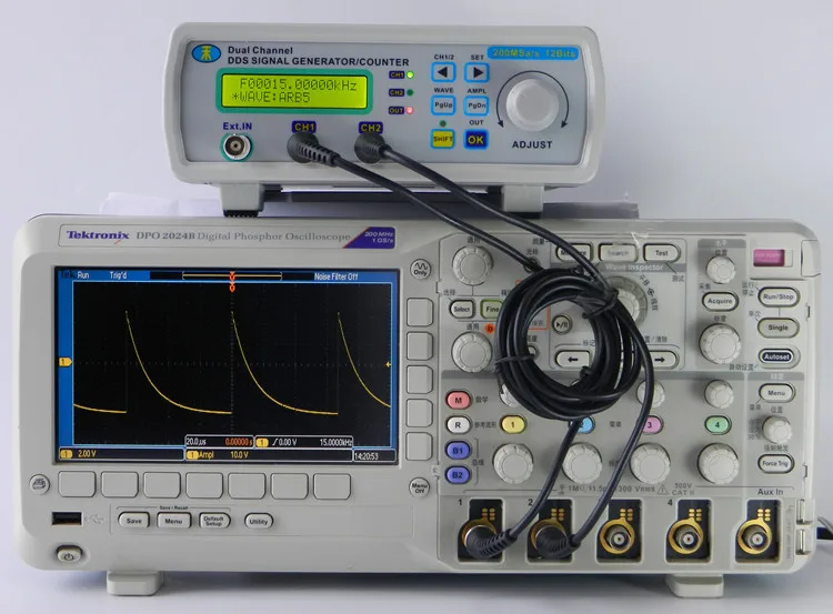 JUNTEK MHS5200A 25 МГц двухканальный цифровой генератор сигналов DDS функция генератор частоты генератор произвольной формы/импульса