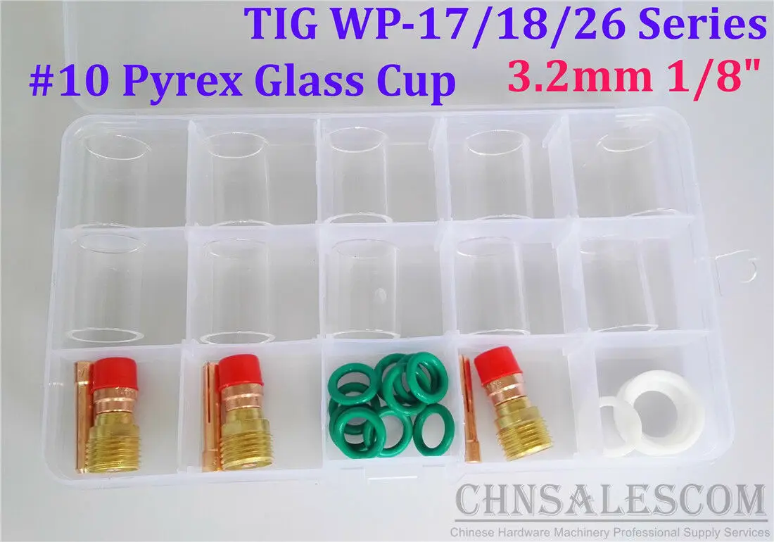 CHNsalescom комплект из 28 шт. газовых линз #10 Pyrex для сварки TIG WP 17/18/26 фонарь 1/8