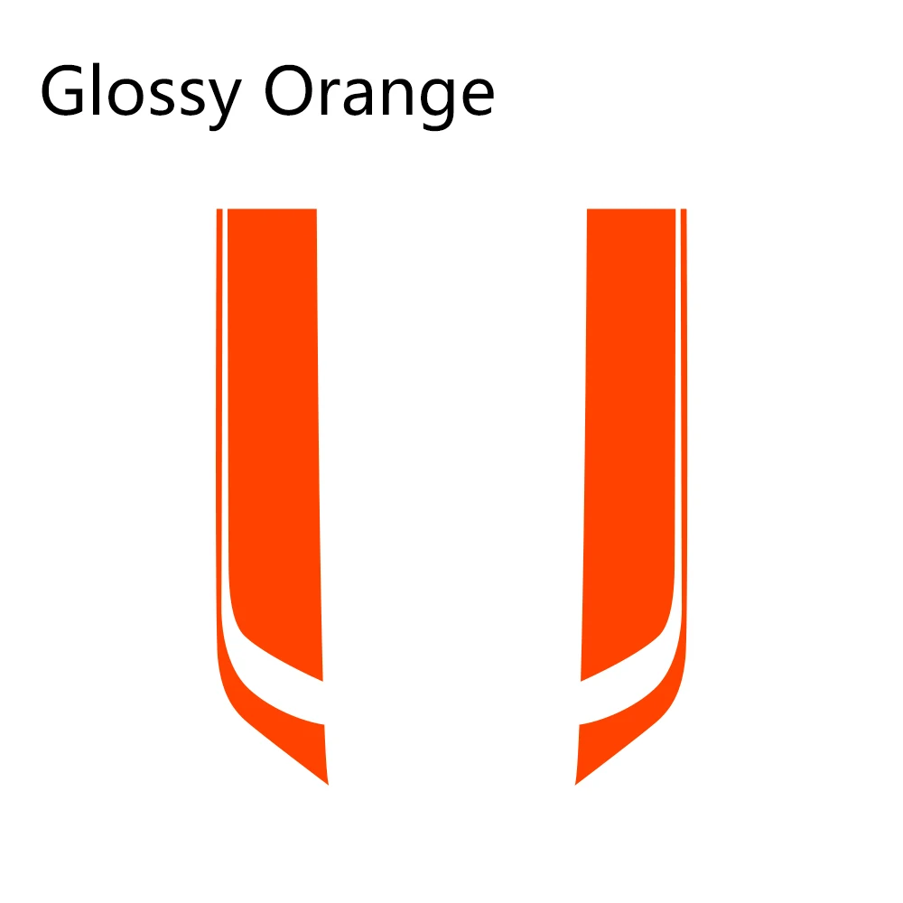 Glossy Orange 2шт 20 см х 85 см накладка на капот автомобиля наклейки гоночные спортивные Автомобильная виниловая пленка наклейка Стильные наклейки для стайлинга автомобиля Принадлежности для тюнинга - Название цвета: Glossy Orange
