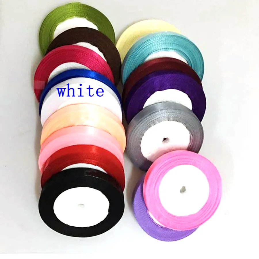 white 1,2 см 25 ярдов/партия 22 м полиэстер бант DIY лента швейное ремесло поставщик обертка цвет подарочная лента упаковочная Рождественское украшение - Цвет: white