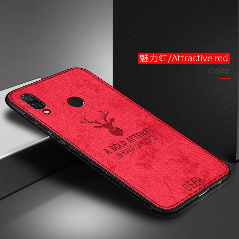 Чехол для Xiaomi Redmi Note 7 с тканевым узором задняя крышка из силикона мягким краем
