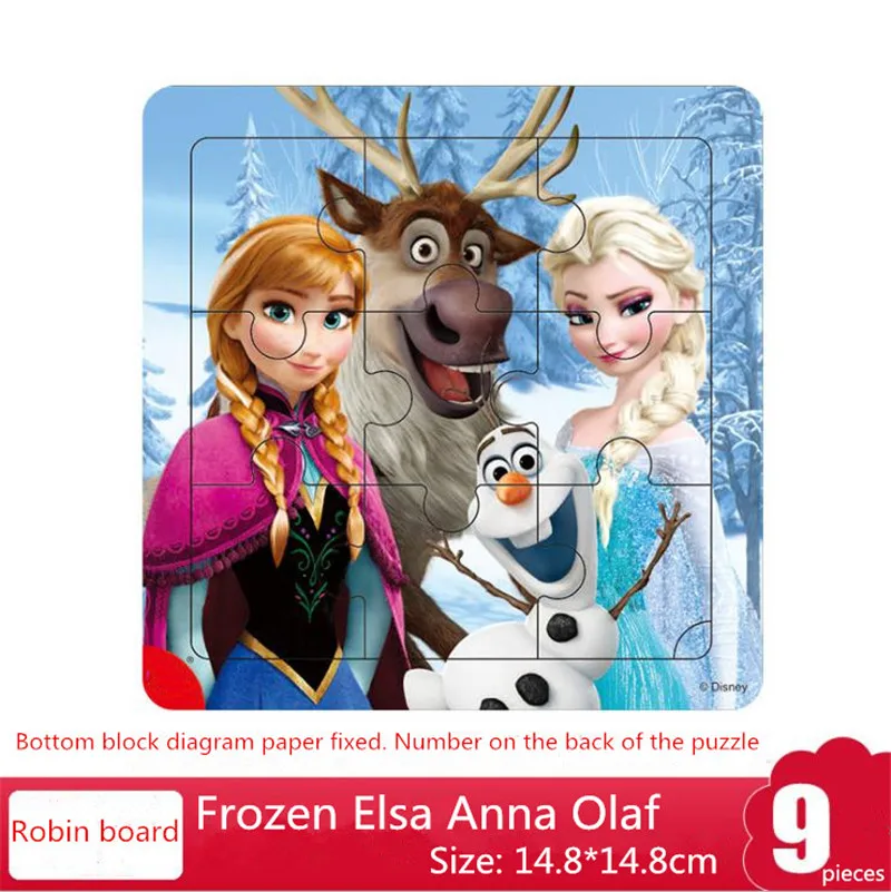 Disney 9/16 шт. Принцесса Замороженные деревянные пазл ранний Образование Детские игрушки для мальчиков и девочек создать воображение подарок д