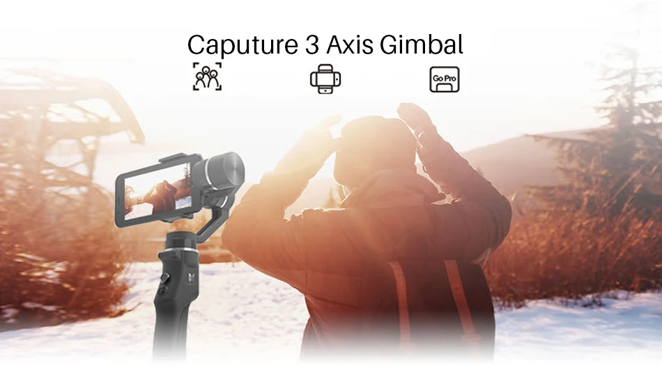 Захват funsnap 3 оси ручной телефон Gimbal стабилизатор для iPhone X 8 7 Plus samsung S8 Piexl Gopro Hero 7 6 5 Yi Sjam eken H9