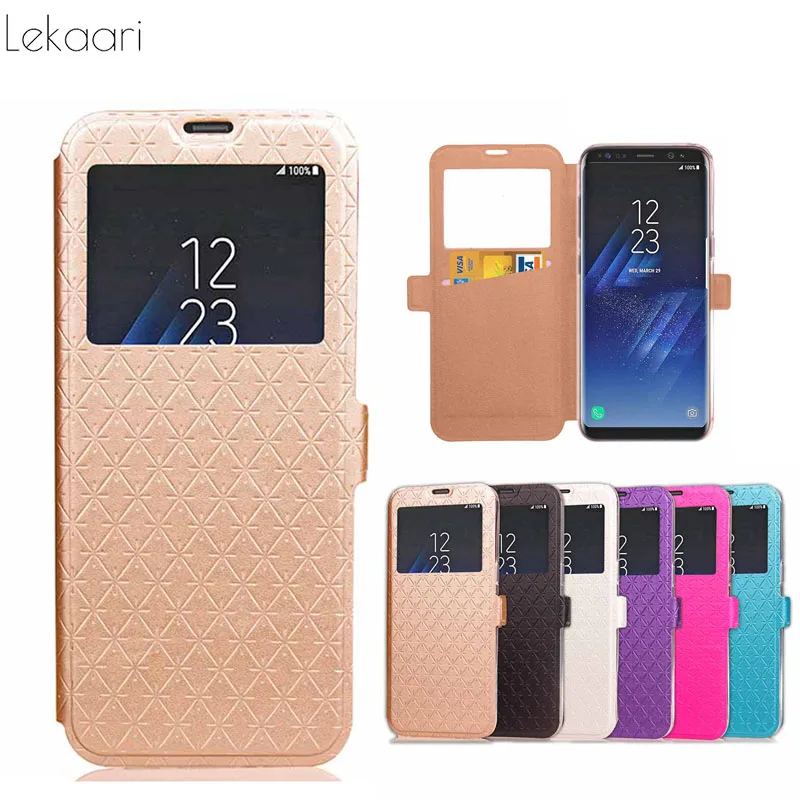 Для samsung Galaxy S8 Plus откидная крышка Ultra thin Кожа Вид из окна класса люкс чехол для s8
