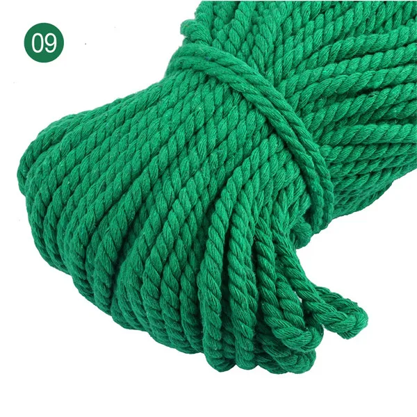 Color No.9 5 мм Красочные шпагаты DIY аксессуары витой круглый хлопковый шнур хлопчатобумажная Веревка Одежда ничья веревка витая веревка 10 м/лот - Цвет: Color No.9