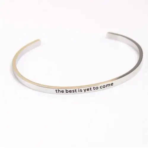 Серебряный 316l из нержавеющей стали 3 мм гравировка YOU'RE MY PERSON манжета браслет для любимой позитивный навевающий Вдохновение Браслет с мантрой - Окраска металла: 1