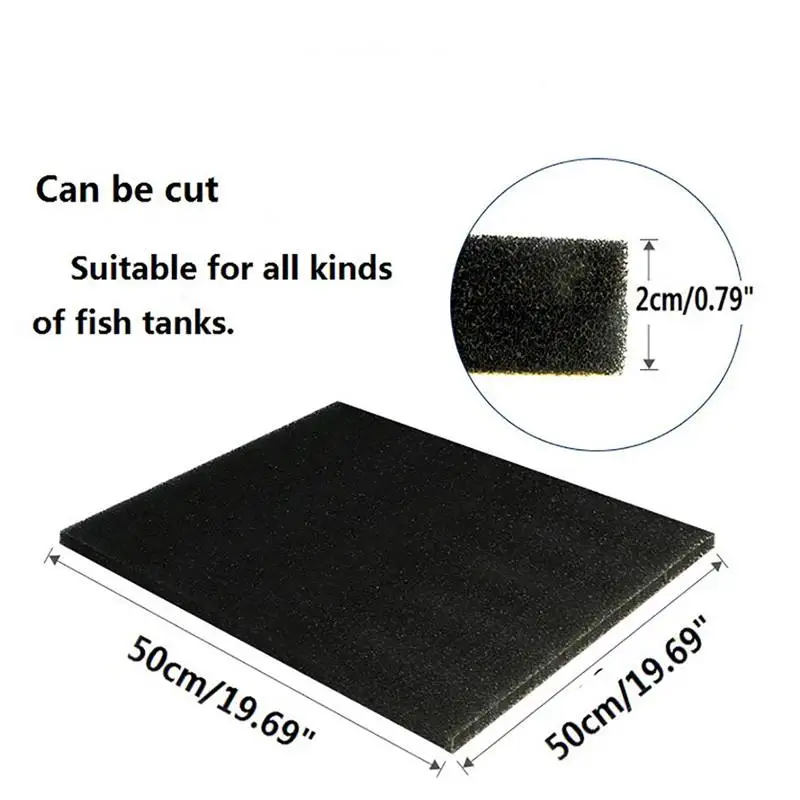 Черный Биохимический хлопковый фильтр для аквариума пруд пенный Губчатый Фильтр
