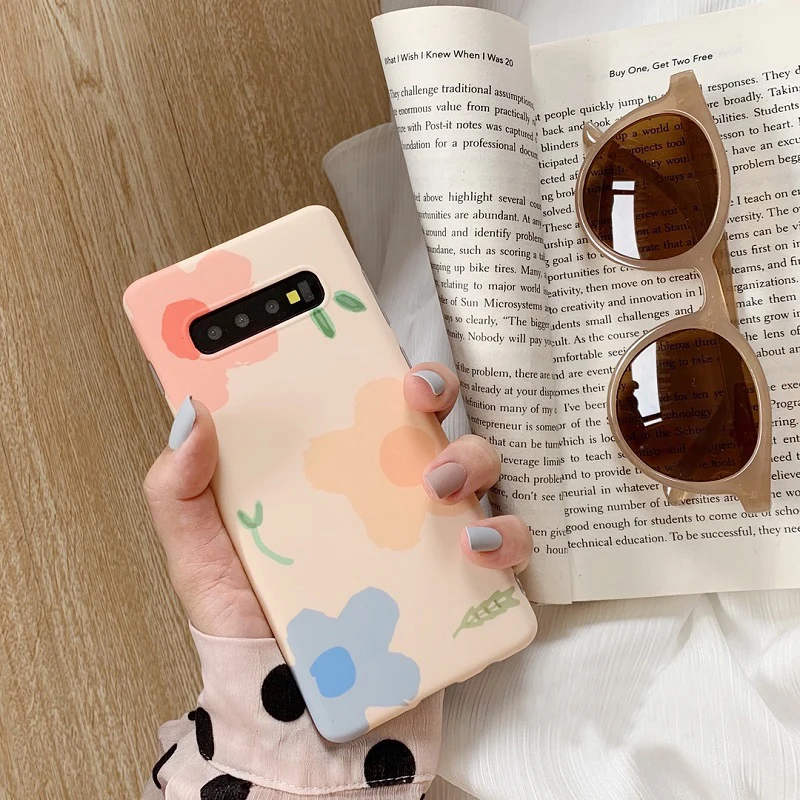 YHBBCASES для samsung Galaxy S10 5G S8 S9 Plus, мягкие чехлы с цветными цветами для samsung Note 10, 8, 9, мультяшный цветочный чехол для телефона